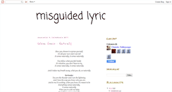 Desktop Screenshot of misguidedlyric.blogspot.com