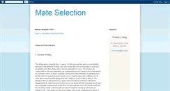 Desktop Screenshot of datingmateselection.blogspot.com