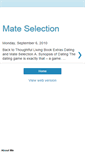 Mobile Screenshot of datingmateselection.blogspot.com
