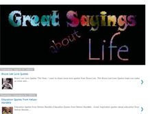 Tablet Screenshot of greatsayingsaboutlife.blogspot.com