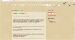 Desktop Screenshot of freepsncodesgenerator-now.blogspot.com