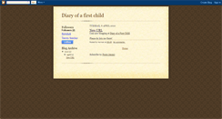 Desktop Screenshot of diaryofafirstchild.blogspot.com