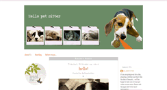 Desktop Screenshot of hellopetsitter.blogspot.com