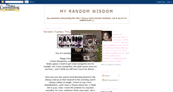 Desktop Screenshot of myrandomwisdom.blogspot.com