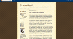 Desktop Screenshot of nomorestupid.blogspot.com