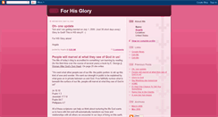 Desktop Screenshot of forhisgloryalone.blogspot.com
