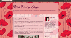 Desktop Screenshot of missfancysays.blogspot.com