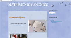 Desktop Screenshot of matrimoniocanonico.blogspot.com