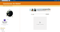 Desktop Screenshot of cancionesdebabel.blogspot.com