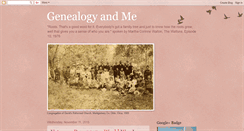 Desktop Screenshot of genealogyandme.blogspot.com
