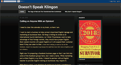 Desktop Screenshot of doesntspeakklingon.blogspot.com