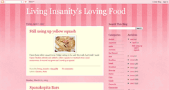 Desktop Screenshot of livinginsanityslovingfood.blogspot.com