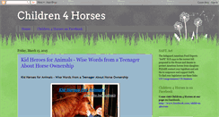 Desktop Screenshot of children4horses.blogspot.com