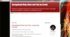 Desktop Screenshot of garageband-tips.blogspot.com