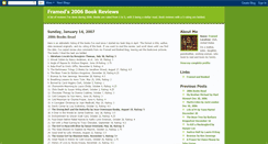 Desktop Screenshot of 2006bookreviewsbyframed.blogspot.com