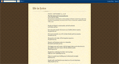 Desktop Screenshot of lifeinlyrics.blogspot.com