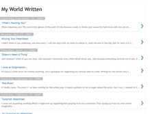 Tablet Screenshot of myworldwritten.blogspot.com