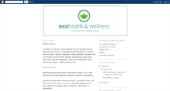 Desktop Screenshot of ecohealthwellness.blogspot.com