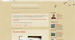 Desktop Screenshot of ivelearnedlately.blogspot.com