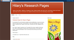 Desktop Screenshot of hilarysfamilyhistoryresearchpages.blogspot.com