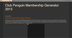 Desktop Screenshot of eclubpenguinmembershipgenerator.blogspot.com