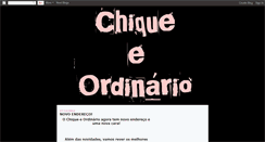 Desktop Screenshot of chiqueeordinario.blogspot.com