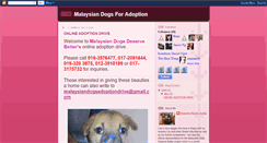 Desktop Screenshot of malaysiandogsforadoption.blogspot.com