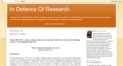 Desktop Screenshot of indefenceofresearch.blogspot.com