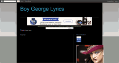 Desktop Screenshot of boygeorgelyrics.blogspot.com