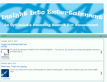 Tablet Screenshot of insightintoentertainment.blogspot.com