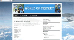 Desktop Screenshot of myworldofcricket-icc.blogspot.com