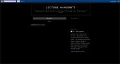 Desktop Screenshot of lecturehandouts.blogspot.com