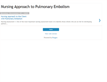 Tablet Screenshot of nursingapproachpulmonaryembolism.blogspot.com