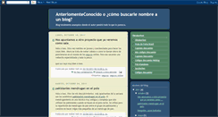 Desktop Screenshot of anteriormenteconocido.blogspot.com
