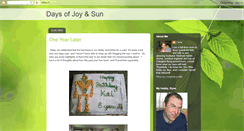 Desktop Screenshot of daysofjoyandsun.blogspot.com