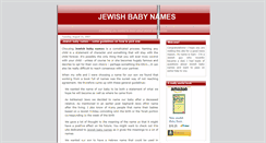 Desktop Screenshot of jewishbabynames.blogspot.com