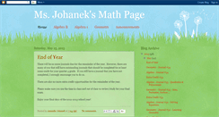 Desktop Screenshot of johanekmathpage.blogspot.com
