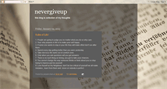 Desktop Screenshot of nevergiveup-neversaydie.blogspot.com