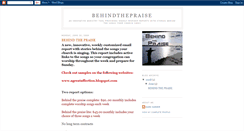 Desktop Screenshot of behindthepraise.blogspot.com