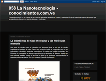 Tablet Screenshot of conocimientos-la-nanotecniologia.blogspot.com