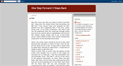 Desktop Screenshot of onestepforward2stepsback.blogspot.com