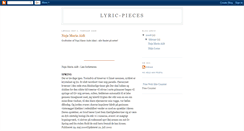 Desktop Screenshot of lyric-pieces.blogspot.com