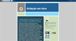 Desktop Screenshot of licitacaoemfoco.blogspot.com