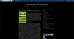 Desktop Screenshot of 2weaksofwriting.blogspot.com