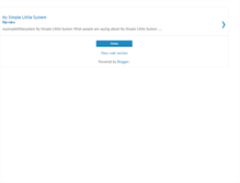 Tablet Screenshot of mysimplelittlesystem.blogspot.com