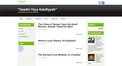 Desktop Screenshot of haadhi-hiya-selefiyyah.blogspot.com