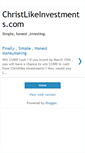 Mobile Screenshot of christlikeinvestments.blogspot.com