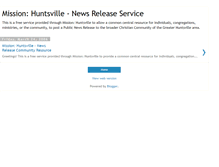 Tablet Screenshot of missionhuntsville-newsrelease.blogspot.com