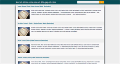 Desktop Screenshot of kuran-dinle-oku-meali.blogspot.com