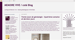 Desktop Screenshot of memoirevive-coteblog.blogspot.com